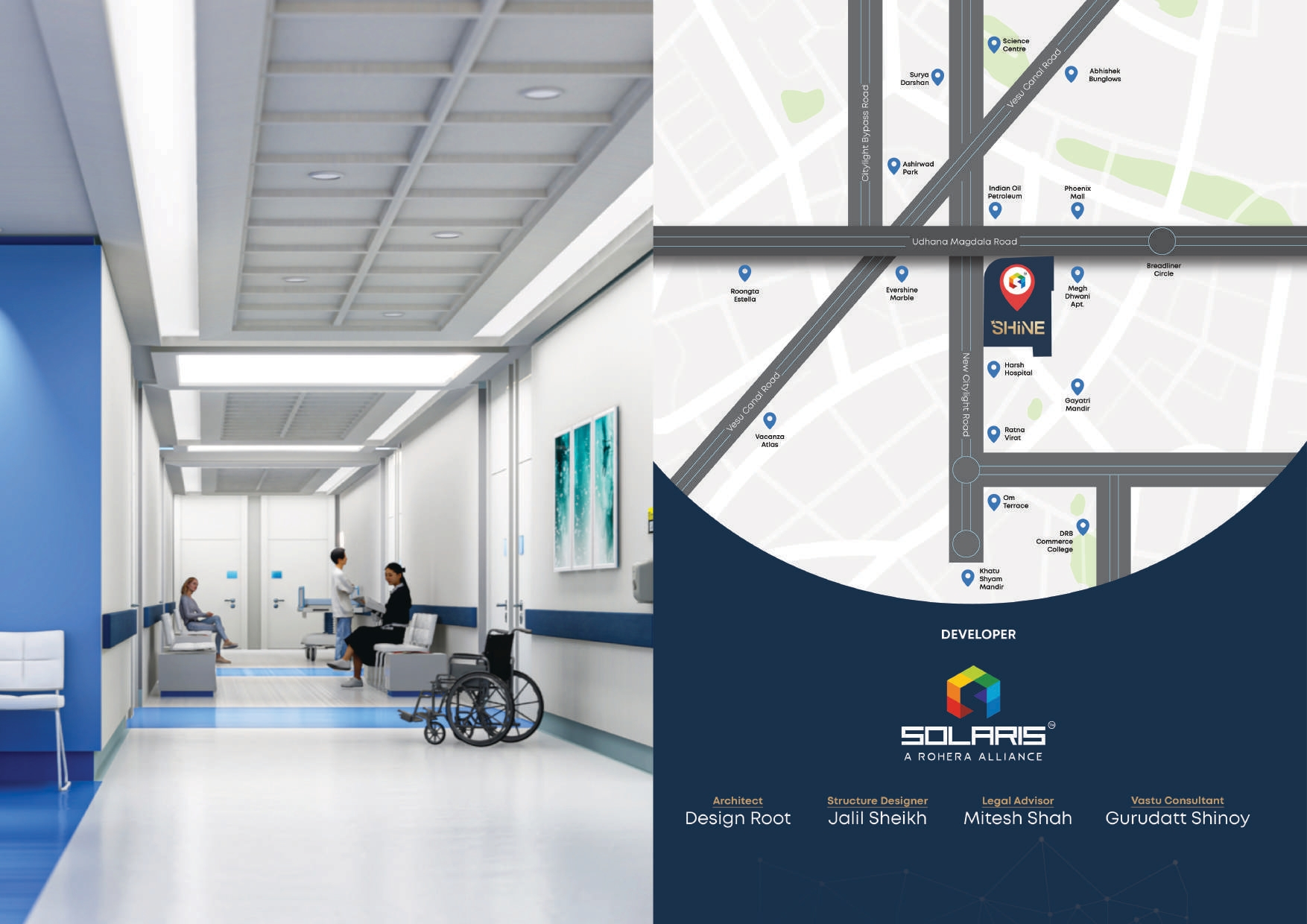 Solaris Shine Althan Surat office spaces map