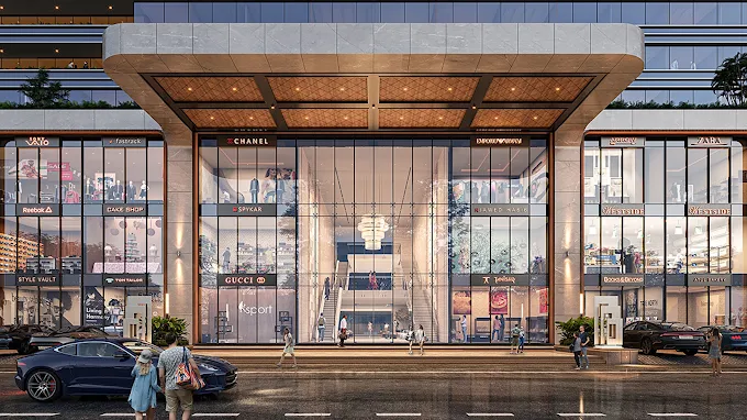 Avadh Prestina Surat commercial building exterior view