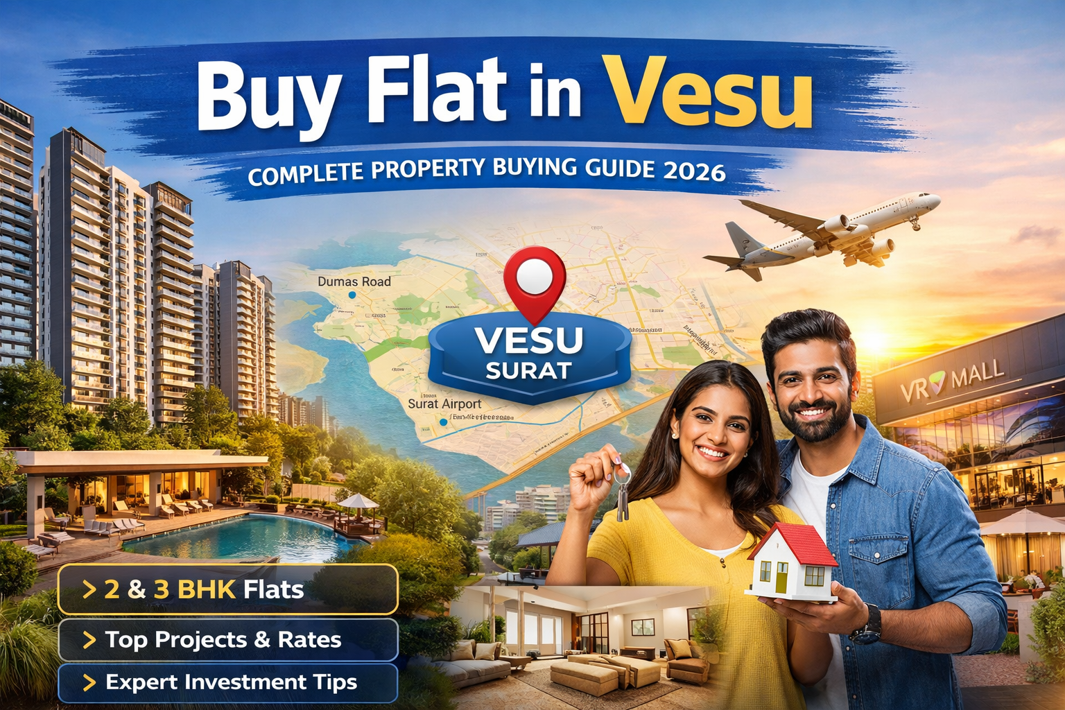 Vesu Surat skyline residential area
