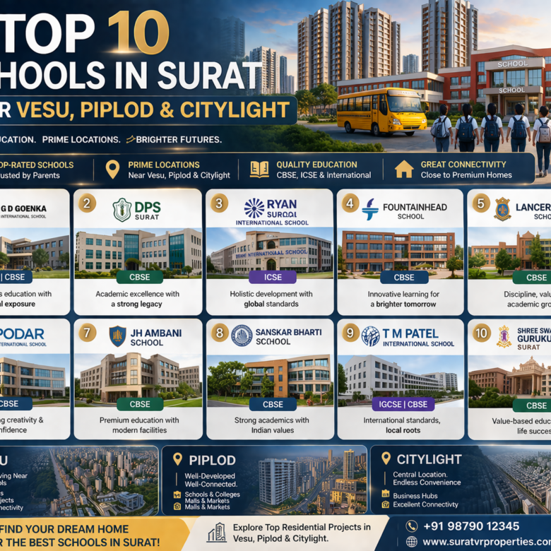 Top 10 Schools in Surat Near Vesu, vip, Piplod & Citylight (2026 Updated)