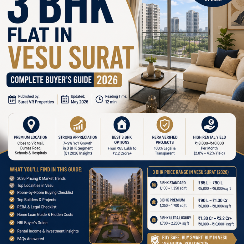 3 BHK Flat in Vesu Surat — Complete Buyer’s Guide 2026