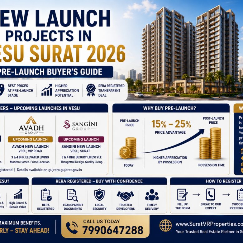 New Launch Projects in Vesu Surat 2026: Pre-Launch Buyer’s Guide