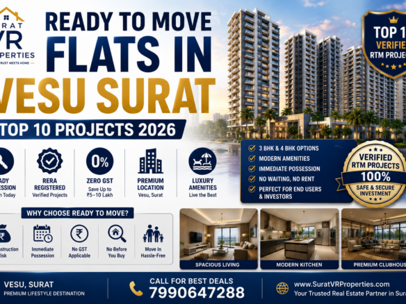 Ready to move flats Vesu Surat top 10 projects 2026