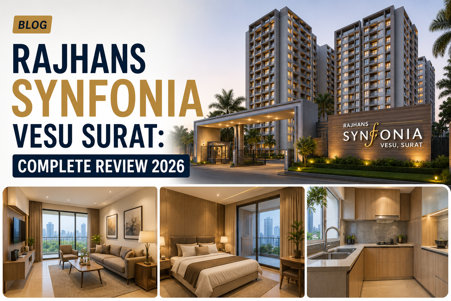 Rajhans Synfonia exterior view Vesu Surat 2026