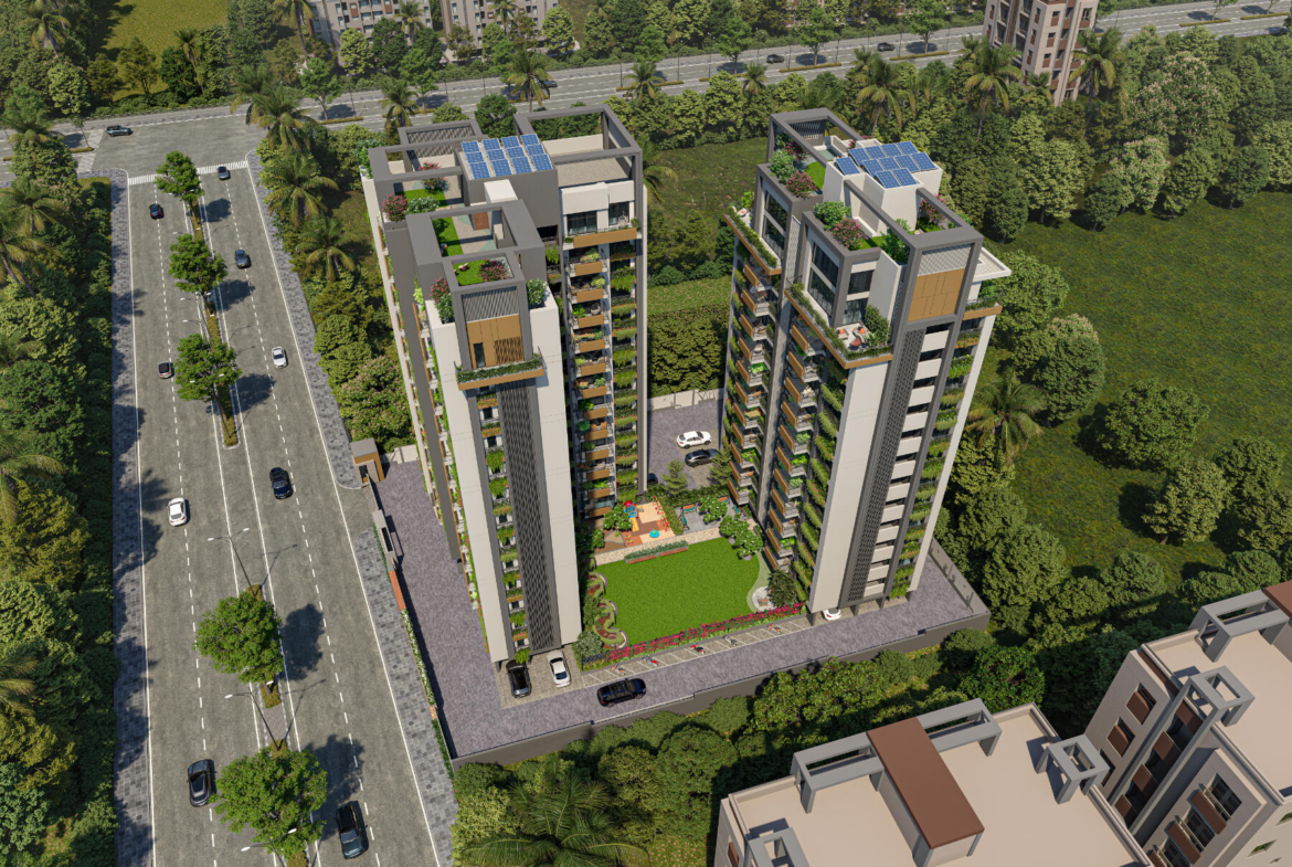 # Shaligram Vanam PAL Surat – Sustainable Luxury Living Amidst Nature ## Shaligram Vanam Overview Shaligram Vanam is an exclusive low-density residential development located in the rapidly growing neighborhood of PAL, Surat. Developed by Shaligram Group, a trusted real estate brand with over three decades of experience, this thoughtfully designed project combines luxury, sustainability, technology, and wellness into one unique living experience. Unlike conventional residential projects, Shaligram Vanam has been conceptualized around the idea of nature-centric urban living. With only 62 residences spread across two elegant towers, the project creates a private and peaceful environment where residents enjoy superior ventilation, abundant natural light, and enhanced privacy. Spread across approximately 0.72 acres with an impressive 73% open space, Shaligram Vanam offers spacious 3 BHK and 4 BHK luxury apartments designed for modern families seeking a healthier and greener lifestyle. Expected possession is scheduled for March 2031. --- ## Why Shaligram Vanam Stands Apart 🌿 Only 62 Exclusive Residences 🌿 Premium Low-Density Development 🌿 Massive 85-Foot Gap Between Towers 🌿 Oxygen-Generating Planter Beds Integrated into Windows 🌿 Green Vertical Garden Walls Across Common Areas 🌿 Dedicated EV Charging Point in Every Apartment 🌿 Solar Panel Ready Structural Design 🌿 QR-Based Smart Home Documentation System 🌿 Future-Ready Sustainable Infrastructure 🌿 73% Open Space Development 🌿 Smart Security Systems 🌿 Wellness-Focused Community Design 🌿 Superior Air Circulation Planning 🌿 Environmentally Responsible Architecture 🌿 Excellent Long-Term Investment Potential --- ## Configuration Details ### 3 BHK Luxury Apartments * Carpet Area: Up to 1,409 Sq.Ft. * Multiple Layout Options Available ### 4 BHK Premium Apartments * Carpet Area: Up to 2,331 Sq.Ft. * Spacious Family-Oriented Layouts Price: Available On Request --- ## Nature-First Architecture Shaligram Vanam has been designed around biophilic architecture principles, bringing residents closer to nature while maintaining modern comforts. Every apartment benefits from: 🌳 Large window openings 🌳 Cross ventilation 🌳 Natural daylight penetration 🌳 Green planter boxes integrated into windows 🌳 Vertical green walls throughout the community 🌳 Landscaped outdoor zones 🌳 Open recreational spaces 🌳 Fresh-air circulation corridors The result is a healthier living environment that improves air quality while reducing heat absorption and enhancing everyday comfort. --- ## Exclusive Lifestyle Amenities Residents enjoy a wide range of thoughtfully curated amenities designed to support active, social, and wellness-oriented lifestyles. ### Wellness & Recreation 🧘 Yoga & Meditation Zone 💪 Aerobics Studio 🌿 Terrace Garden 🌳 Landscape Garden 🌼 Green Wall Vertical Gardens 🌞 Outdoor Relaxation Spaces ### Family-Friendly Amenities 👶 Children's Play Area 🎠 Tot Lot 🏡 Private Balcony Gardens 👴 Senior Citizen Sit-Out Area 🎉 Outdoor Event Spaces ### Community Spaces ☕ Residents Lounge 🎯 Indoor Games Area 🏢 Elegant Entrance Lobby 🌿 Community Gathering Areas --- ## Future-Ready Sustainable Features One of the most innovative aspects of Shaligram Vanam is its focus on future sustainability. ### Electric Vehicle Ready ⚡ Dedicated 15 Amp EV Charging Point for Every Flat ⚡ Future-ready electric mobility infrastructure ⚡ Convenient home charging solutions ### Solar Energy Prepared ☀ Structural provisions for apartment-specific solar panel installations ☀ Lower future electricity costs ☀ Sustainable energy utilization ### Rainwater Harvesting 💧 Water conservation systems 💧 Groundwater recharge support 💧 Sustainable resource management ### Sewage Treatment Plant ♻ Eco-friendly wastewater treatment ♻ Environmental sustainability ♻ Responsible water reuse management ### Waste Management Systems ♻ Organized waste segregation ♻ Cleaner living environment ♻ Sustainable community operations --- ## Smart Technology Integration Shaligram Vanam introduces several modern technological innovations rarely seen in residential projects. ### QR-Based Building Information System Residents can access: ✔ Hidden plumbing layouts ✔ Utility line information ✔ Apartment technical documentation ✔ Maintenance references ✔ Construction details ✔ Future renovation guidance This level of transparency simplifies home ownership and future maintenance. --- ## Premium Construction Specifications ### Structure The project utilizes an earthquake-resistant RCC framed structure designed according to modern engineering standards, ensuring durability, stability, and long-term safety. ### Floor Height 📏 10'3