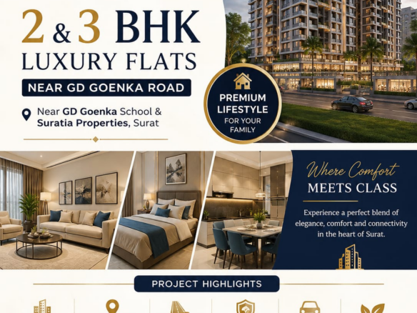 2 and 3 BHK flats for sale near GD Goenka School Surat