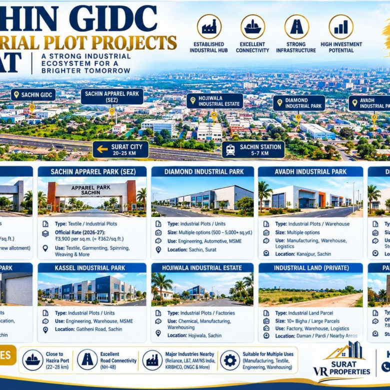 Sachin GIDC Surat Industrial Investment Guide 2026 | Plot Prices & Factory Spaces
